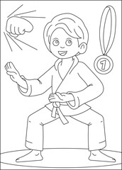 taekwondo martial arts coloring book page