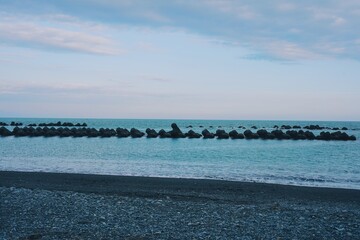 sunset at the beach in Japan