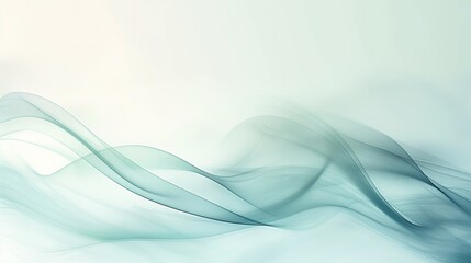Fototapeta premium Wave light green lines flowing. Abstract background.
