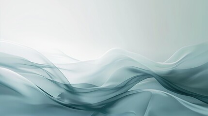 Fototapeta premium Green and white background of transparent abstract wave.
