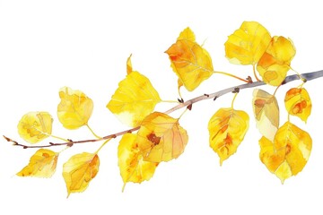 Vibrant autumn leaves watercolor illustration