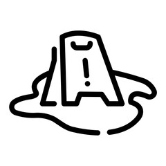 wet floor Line Icon