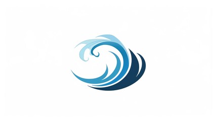 A simple wave logo with gentle curves, set against a solid white background.