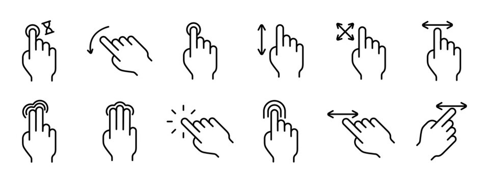 Touch pad icon. Index finger, doubleclick, decrease, increase, turn, rotation, approximation, press, Scrolling, click, arrow, sensor, turn. Zoom in, move, response time, x2