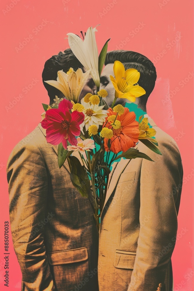 Poster surreal floral head art