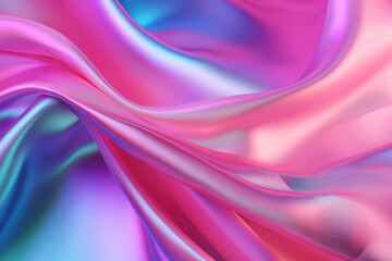 Obraz premium Processed collage of Iridescent fabric trendy cloth holographic texture. Background for banner