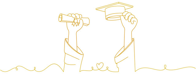 vector illustration of the hand of a student graduating, eps 4