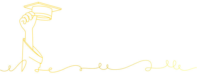 vector illustration of the hand of a student graduating, eps 3