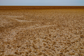 Soil science. An ephemeral lake in the desert that does not periodically fill with water. Puffed...