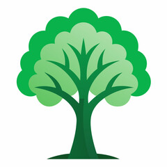 Ash tree black and green logo vector