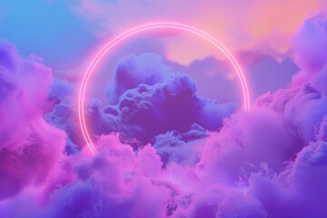 Full-color fantasy ring inside the cloud.. Beautiful simple AI generated image in 4K, unique.