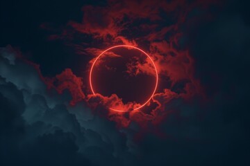 Full-color fantasy ring inside the cloud.. Beautiful simple AI generated image in 4K, unique.