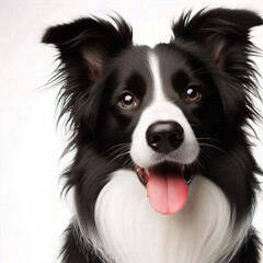 Fototapeta premium border collie portrait isolated on white background