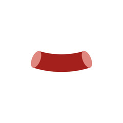 A cut piece of sausage. Isolated vector illustration on a white background.