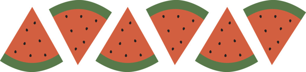 すいかのライン素材