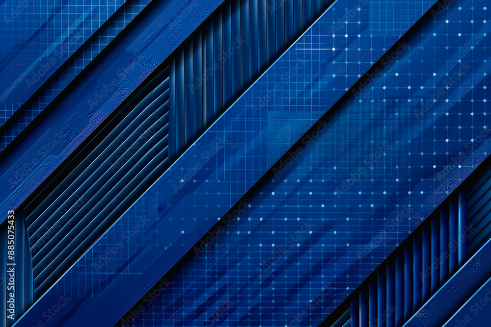 Aufkleber minimalistic blue abstract background with geometric lines and digital elements