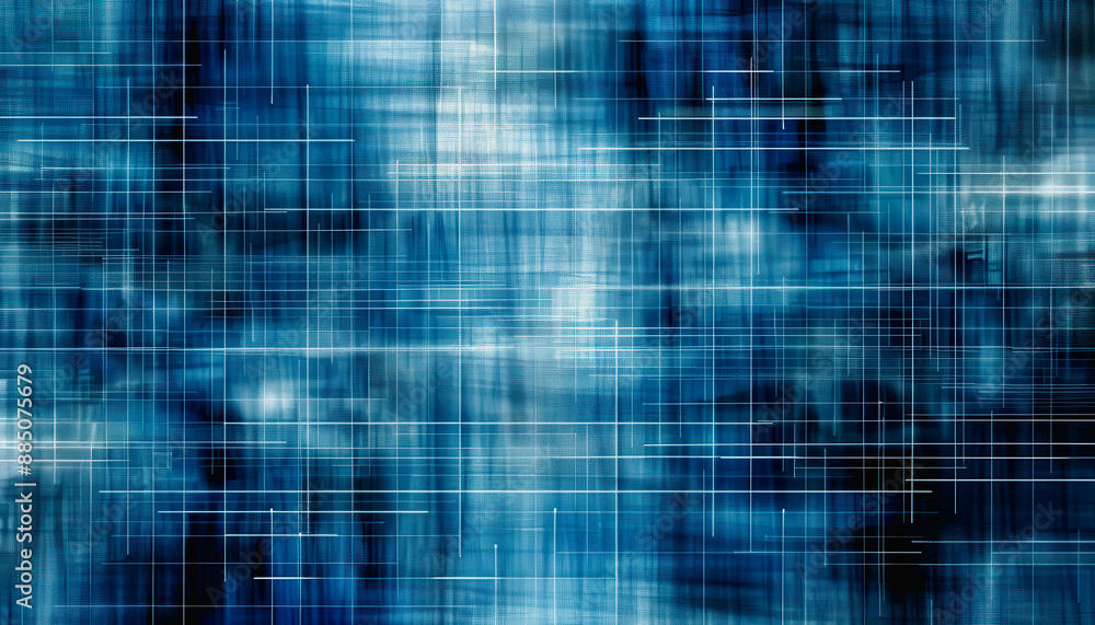 Poster abstract futuristic scene with vibrant blue lines and geometric patterns