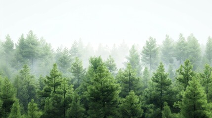Fototapeta premium Serene misty forest desktop wallpaper