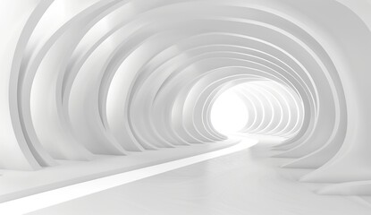 Obraz premium Abstract White Tunnel with Light at the End