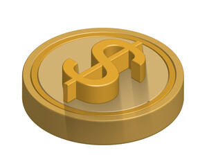 Gold coins money dollar icon realistic 3d business finance concept