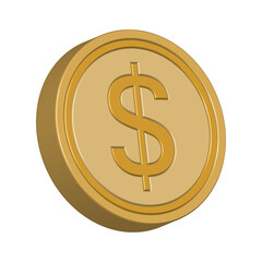 Gold coins money dollar icon realistic 3d business finance concept