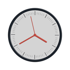 Clock icon for success concept with realistic 3d modern design