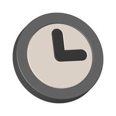 Clock icon for success concept with realistic 3d modern design