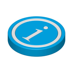 3d info icon realistic of blue button Information symbol for communication business