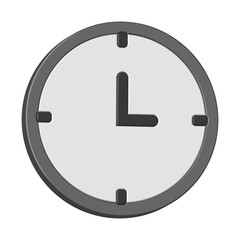 Clock icon for success concept with realistic 3d modern design