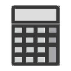 Realistic 3d black calculator icon element for business money concept