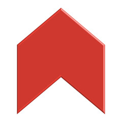 Red arrow upward direction symbol realistic 3d icon design for element