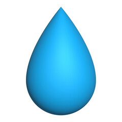 Blue water drop 3d icon nature freshness symbol for element