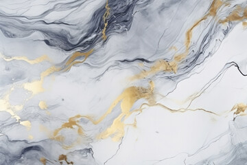 Processed collage of white and gold marble texture. Background for banner, backdrop or texture