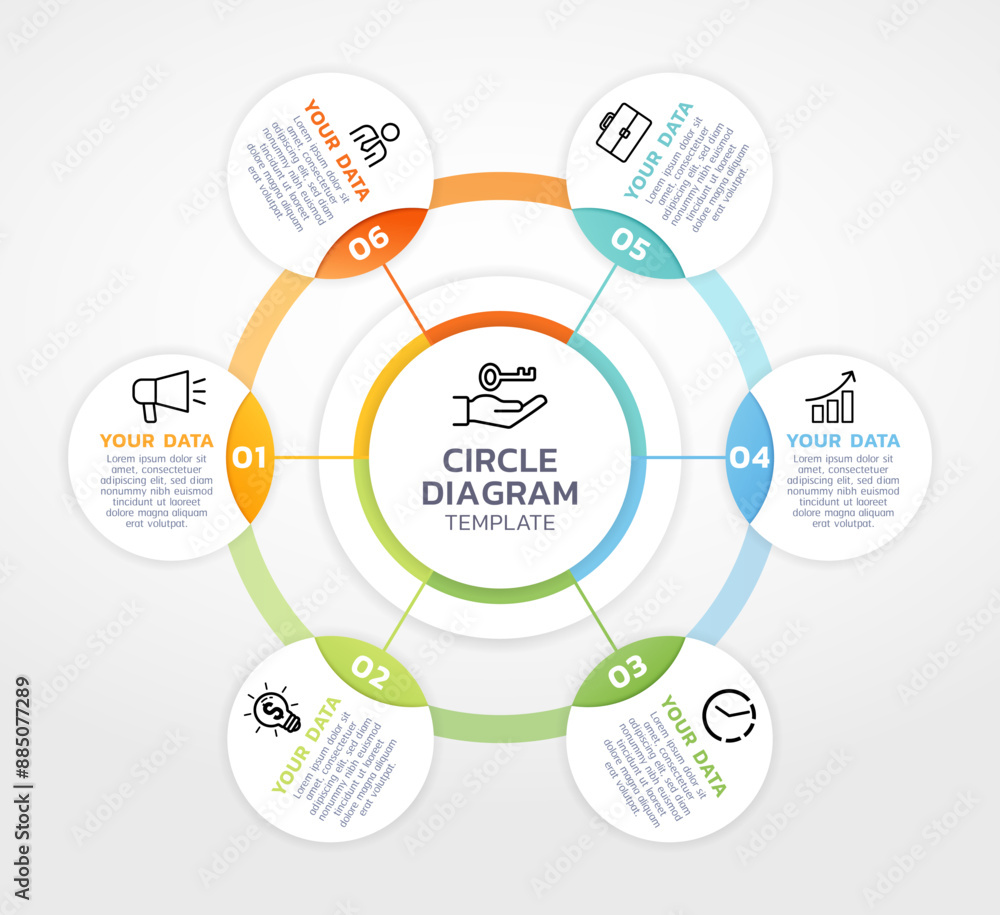 Wall mural circle gantt chart diagram template