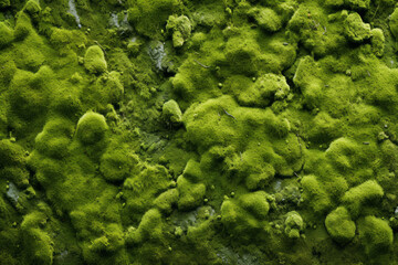 Processed collage of mossy forest ground surface texture. Background for banner, backdrop