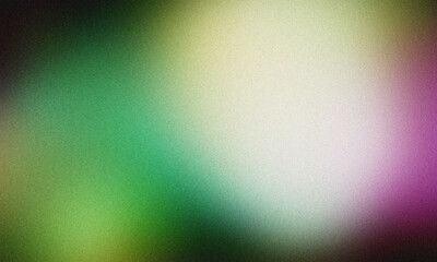 Abstract grainy texture background with a gradient of green, white and purple