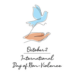 line art of International Day of Non-Violence good for International Day of Non-Violence celebrate. line art.