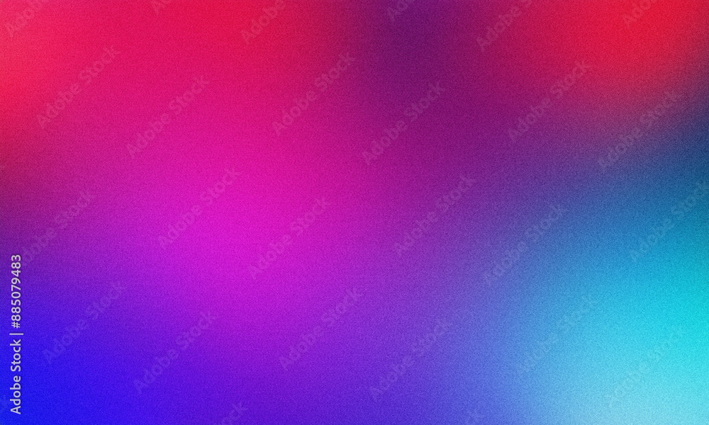Poster abstract background with a grainy texture fading from red to blue, perfect for adding text or other 