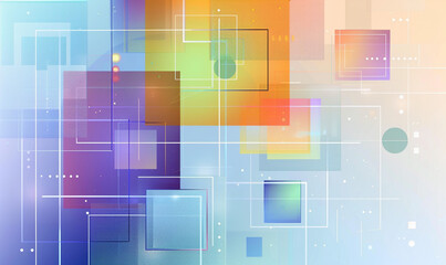 Fototapeta premium Light background with a gradient of colors, a light strip, circles, simple shapes, straight lines, vector graphics in symmetrical composition