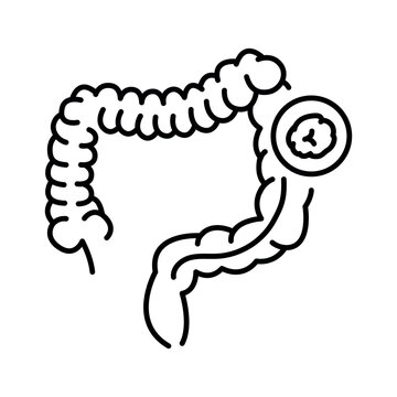 Colonotomy line black icon.