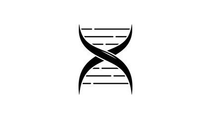 DNA molecules, black isolated silhouette