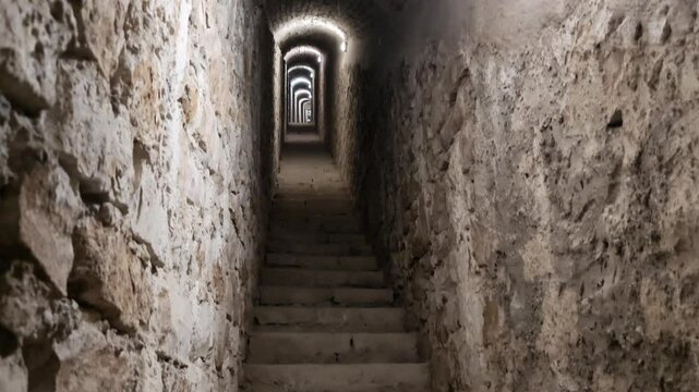 Sotterranei del torrione di Cagli nelle Marche in Italia