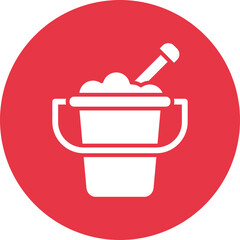 Sand Bucket glyph circle icon