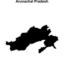 Obraz premium Arunachal Pradesh state blank outline map