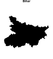 Bihar state blank outline map
