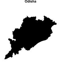 Odisha state blank outline map