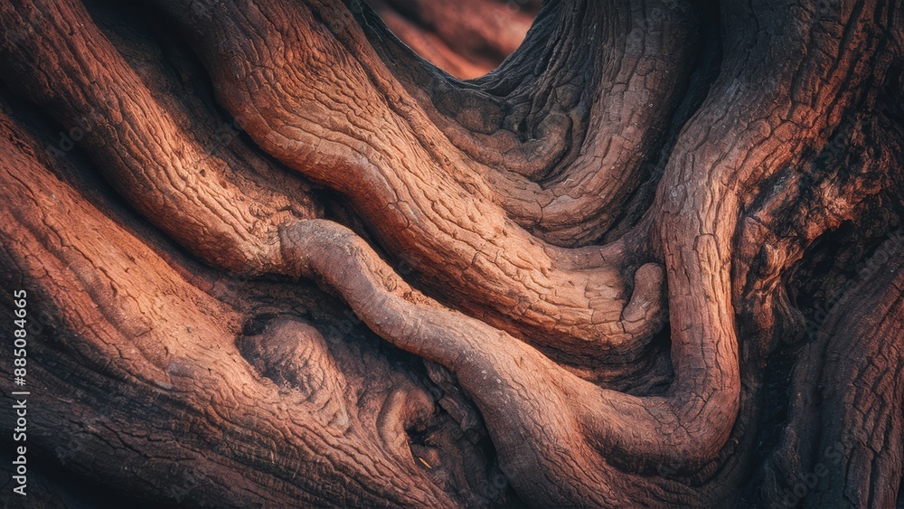 Poster a close up of a tree trunk with some very interesting patterns, ai