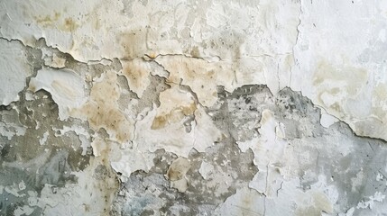 Naklejka premium Excess moisture leading to mold and paint peeling on walls due to leaks Blank space for text