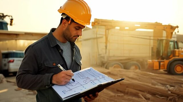 A Foreman sketching On the construction site