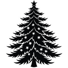 Christmas Winter Snowflake Silhouette Vector on White Background